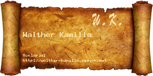 Walther Kamilla névjegykártya